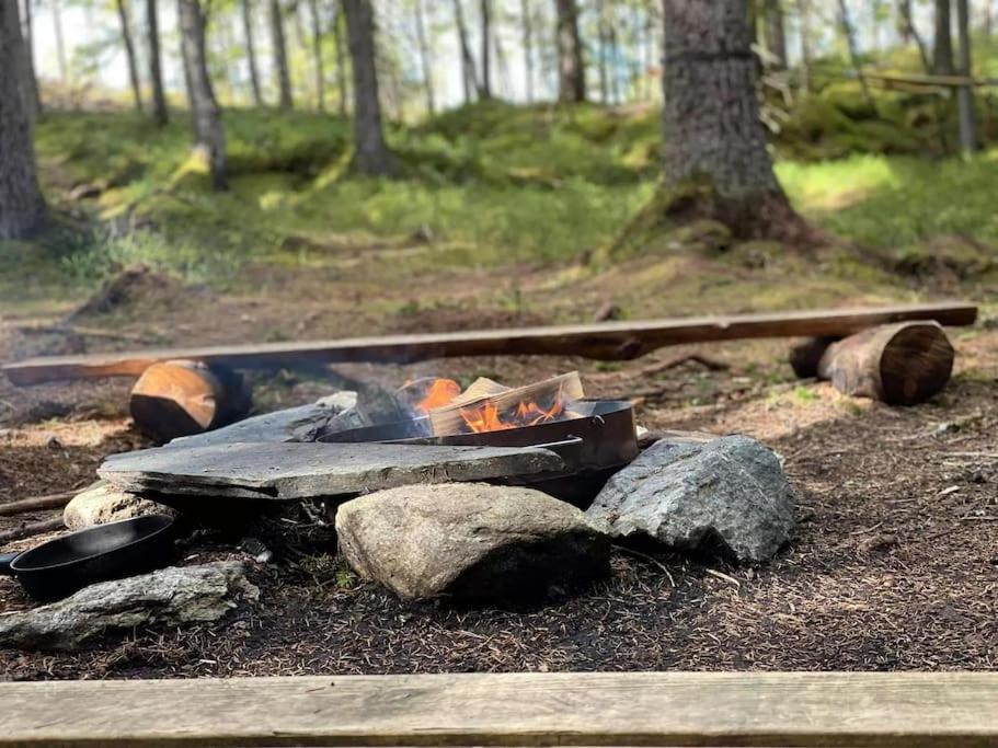 Treetop Ekne - Hytte I Skogen Med Hengebru Hotel Levanger Kültér fotó